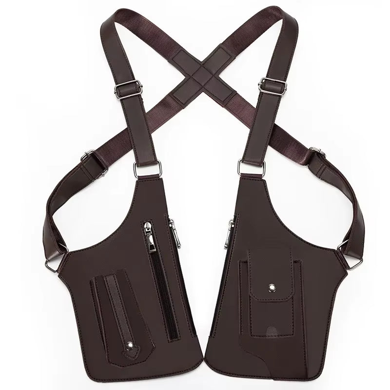 Double Shoulder Strap Multi-Pocket Outdoor Anti-Theft