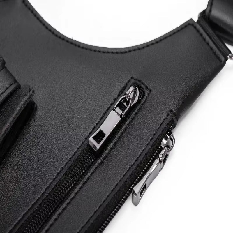 Double Shoulder Strap Multi-Pocket Outdoor Anti-Theft